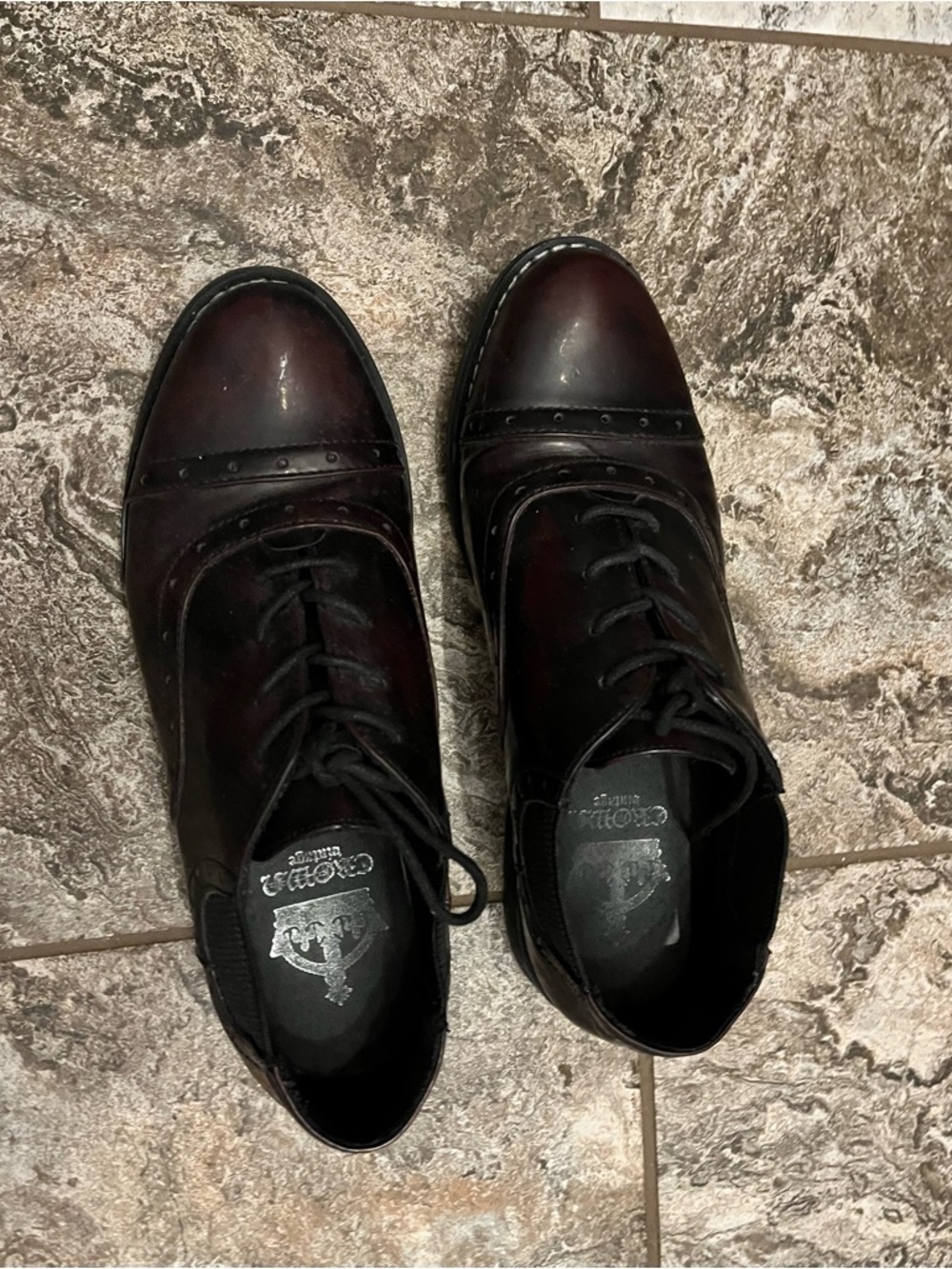 Men's Burgundy Leather Lace-Up Dress Shoes